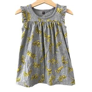 Tea Collection Tiger Print Mighty Mini Dress - Heather Grey - 2